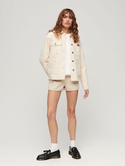 Superdry Pelican Beige Sport Tech Racer Shorts - Image 3 of 6