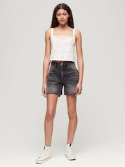 Superdry White Ibiza Embroidered 100% Cotton Cami Top - Image 3 of 4