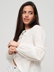 Superdry White Ibiza Long Sleeved Beach Blouse - Image 2 of 6