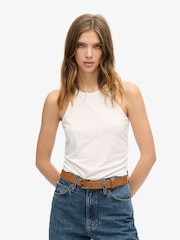 Superdry White Ruched Tank Top - Image 1 of 5