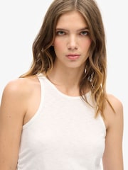 Superdry White Ruched Tank Top - Image 2 of 5