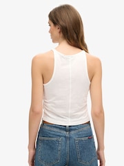 Superdry White Ruched Tank Top - Image 4 of 5
