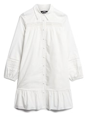 Superdry White Lace Mix Shirt Dress - Image 7 of 9