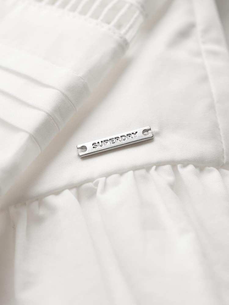 Superdry White Lace Mix Shirt Dress - Image 9 of 9