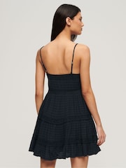 Superdry Blue 100% Cotton Alana Lace Trim Cami Dress - Image 3 of 6