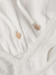 Superdry White Ibiza 100% Cotton Long Sleeved Tiered Mini Dress - Image 6 of 6