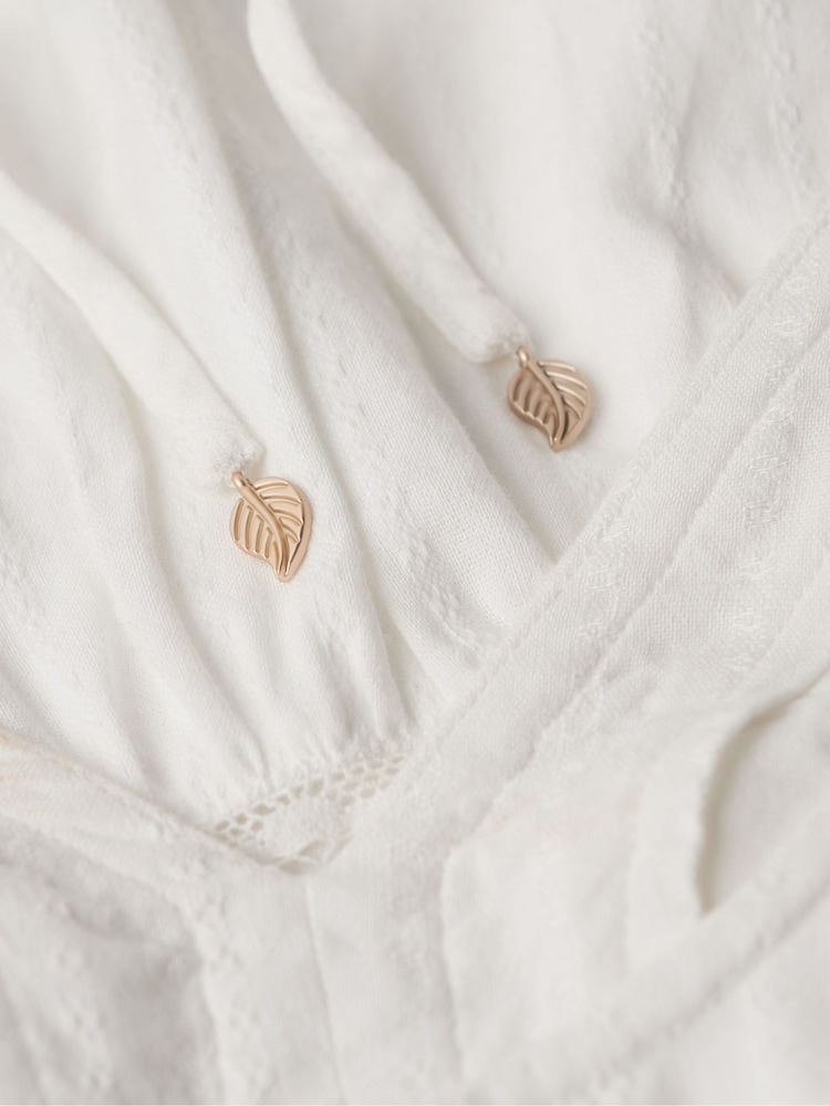 Superdry White Ibiza 100% Cotton Long Sleeved Tiered Mini Dress - Image 6 of 6