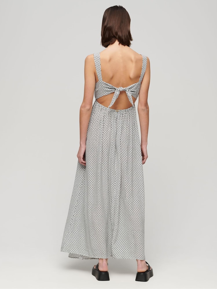 Superdry Black Tie Maxi Dress - Image 2 of 5