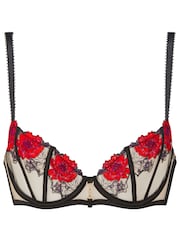 Ann Summers Black Caged Rose Non Padded Balcony Bra - Image 6 of 6