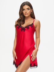 Ann Summers Red Sorella Satin Chemise Slip Nightie - Image 1 of 5