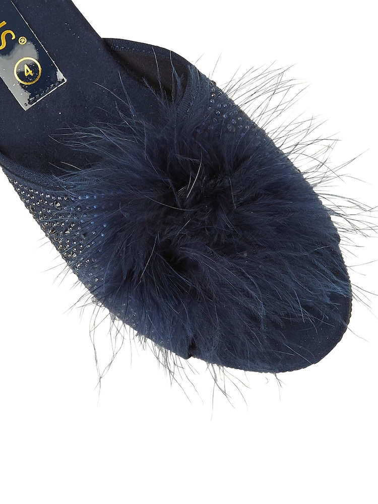 Lotus Blue Mule Wedge Slippers - Image 4 of 4