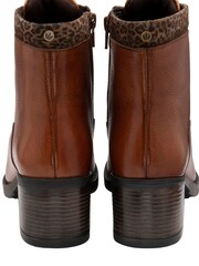 Lotus Black Leopard-Print Leather Ankle Boots - Image 3 of 4