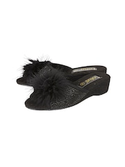 Lotus Black Mule Wedge Slippers - Image 2 of 4