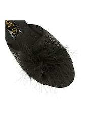 Lotus Black Mule Wedge Slippers - Image 4 of 4