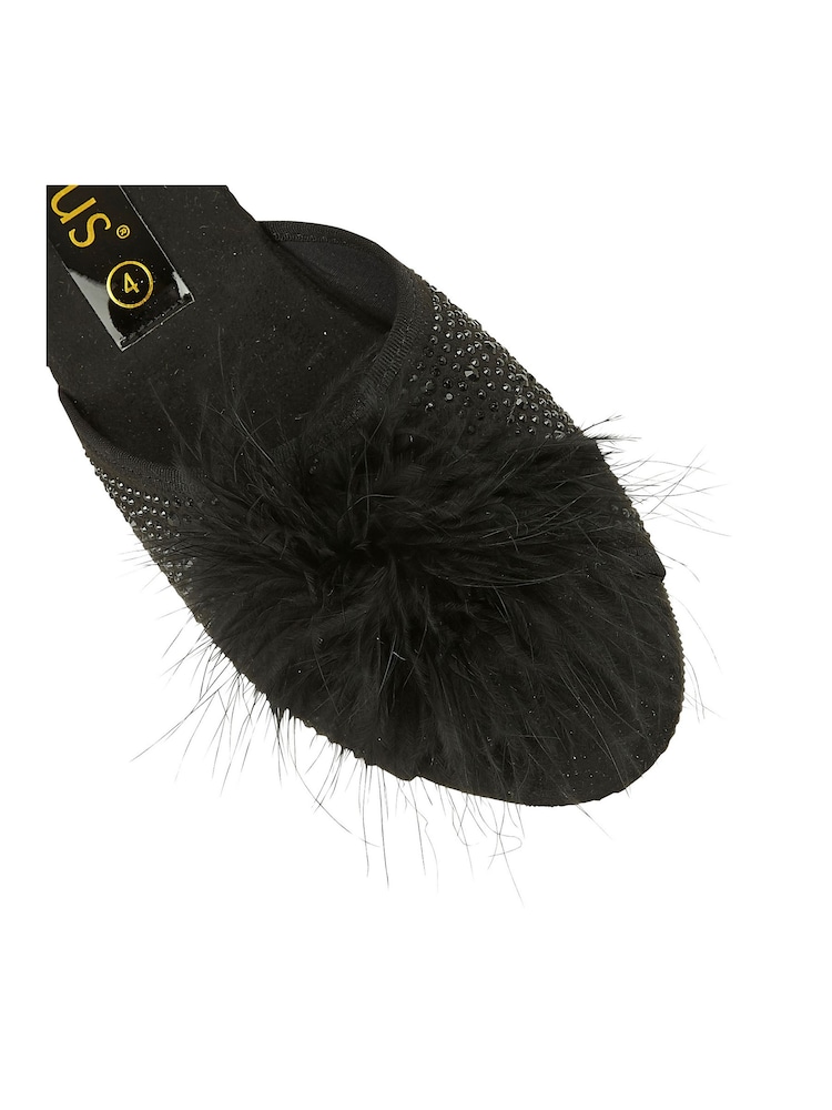 Lotus Black Mule Wedge Slippers - Image 4 of 4
