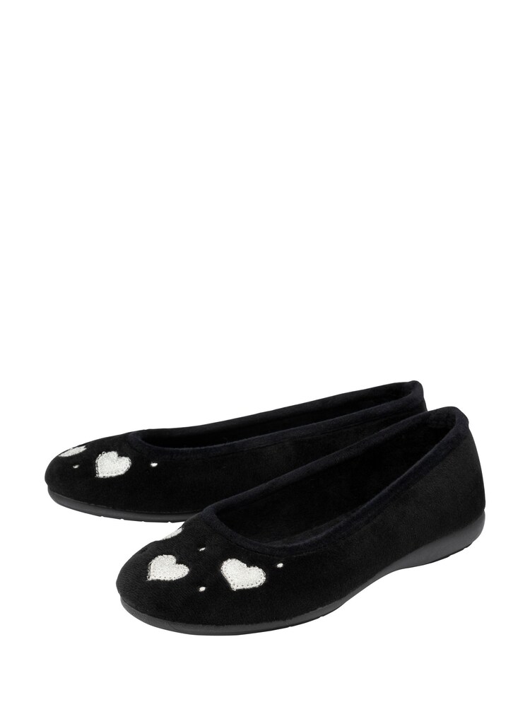 Lotus Black Textile Ballerina Slippers - Image 2 of 4