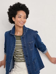 Seasalt Cornwall Blue Reading Rocks Denim Jacket - Image 1 of 5
