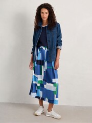 Seasalt Cornwall Blue Reading Rocks Denim Jacket - Image 2 of 5