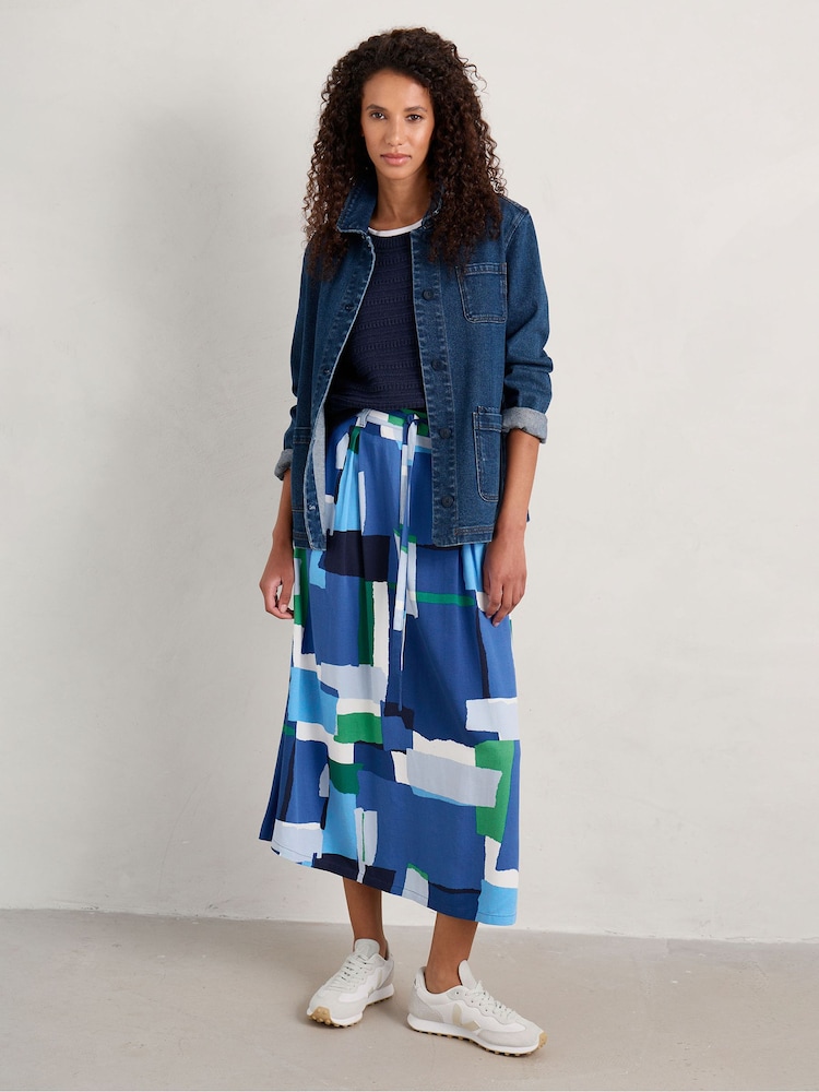 Seasalt Cornwall Blue Reading Rocks Denim Jacket - Image 2 of 5