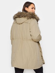 Yours Curve Natural Plush Faux Fur Trim Parka - Image 2 of 4