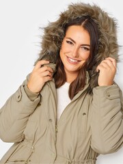Yours Curve Natural Plush Faux Fur Trim Parka - Image 4 of 4