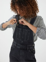 FatFace Black Tetbury Wide Leg Dungarees - Image 4 of 5