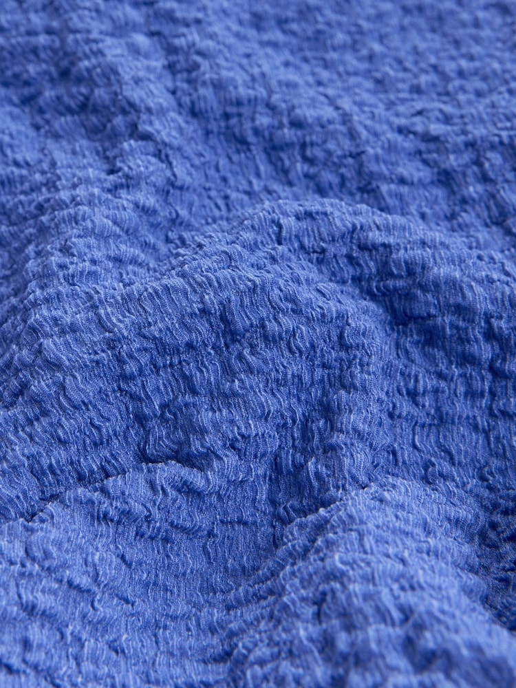 Cobalt Blue Short Sleeve Textured Column Jersey Dress - Image 7 of 7