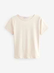 Ecru/White Slim Fit Short Sleeve Soft Touch Polyamide T-Shirt - Image 7 of 8