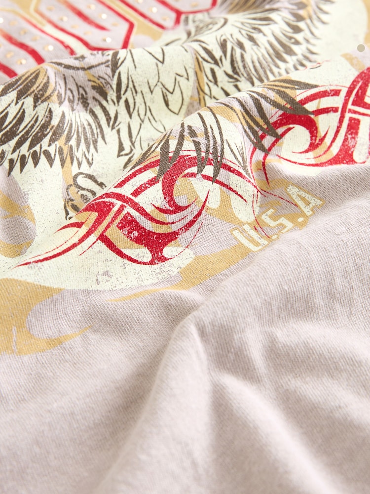 Purple Amore Band Style Graphic T-Shirt with Embellished - Image 5 of 5