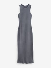 Denim Washed Ribbed Tank Midi Dress - Image 5 of 6