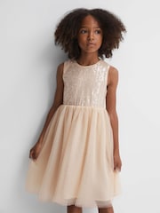 Reiss Pink Maxine 9-14 yrs Sequin Tulle Dress - Image 4 of 7