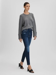 Good American Indigo Good American Always Fits Cropped Skinny Jeans - Image 3 of 6