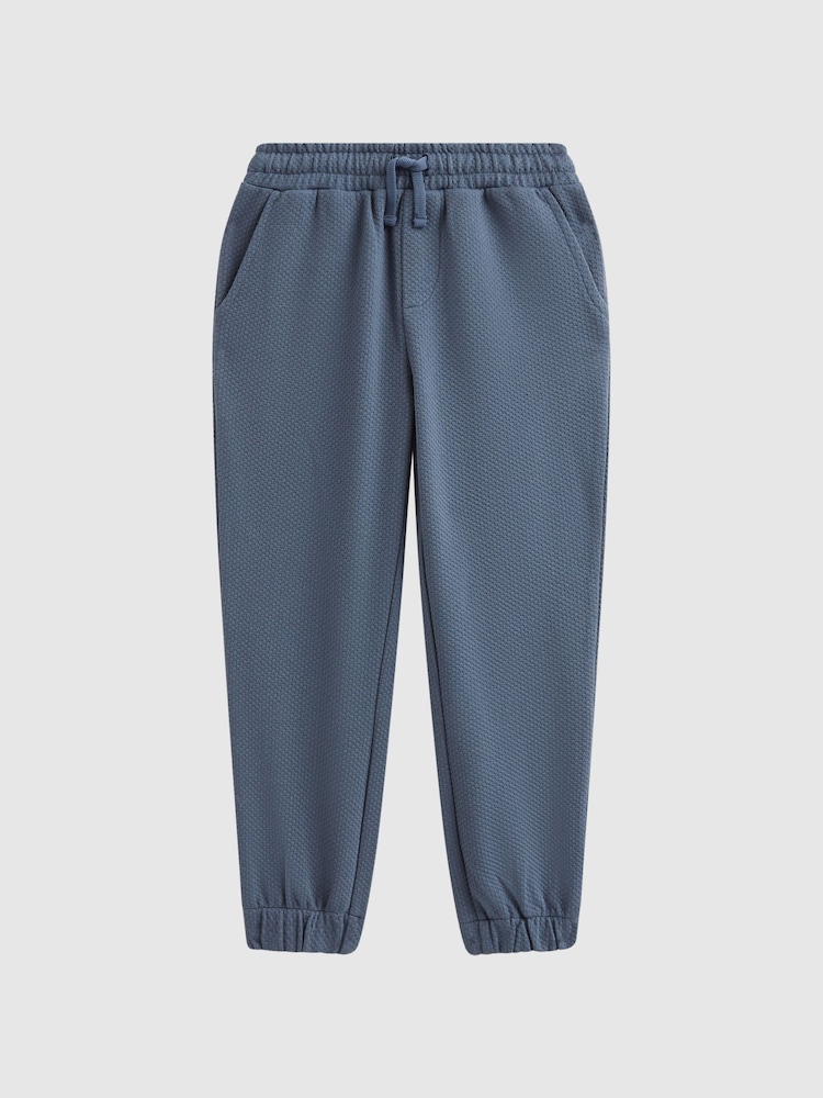 Reiss Airforce Blue Hector 9-14 yrs Textured Drawstring Joggers - Image 2 of 5