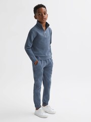 Reiss Airforce Blue Hector 9-14 yrs Textured Drawstring Joggers - Image 3 of 5