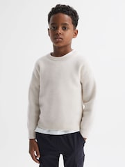 Reiss White Prague 9-14 yrs Merino Crew Neck Jumper - Image 6 of 7
