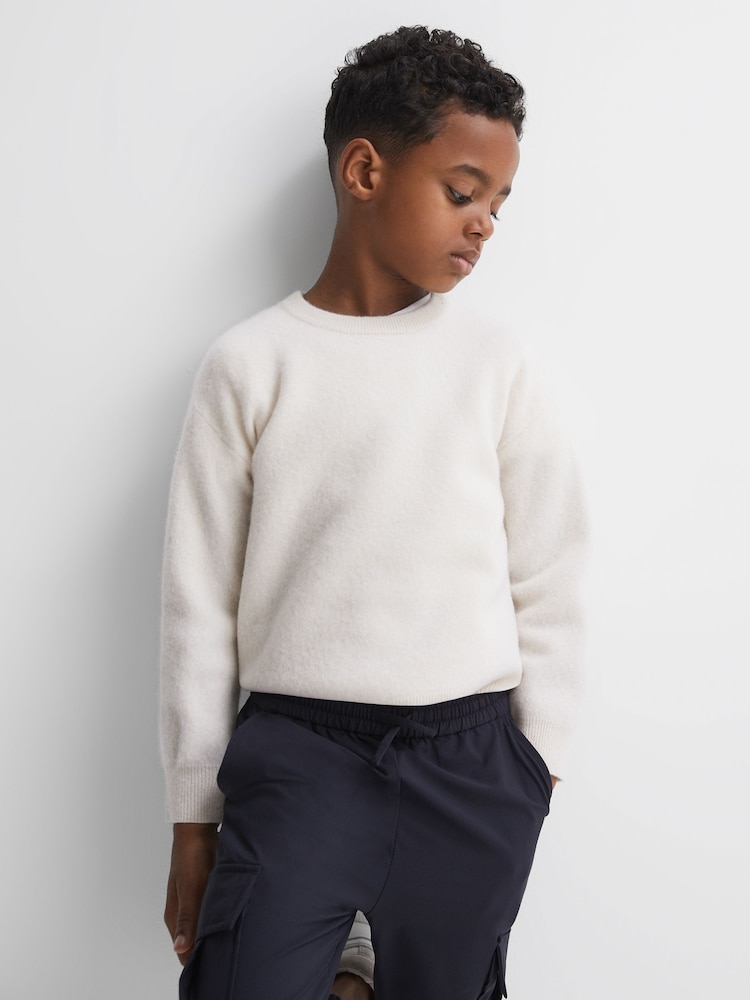 Reiss White Prague 3-9 yrs Merino Crew Neck Jumper - Image 1 of 7