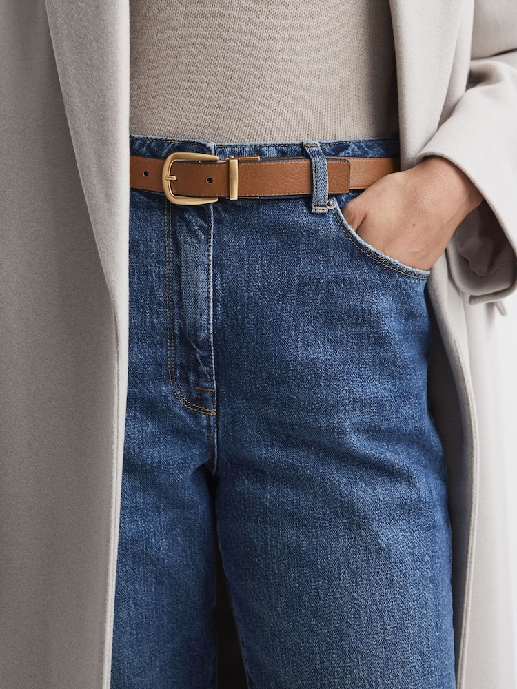 Reiss Black/Camel Madison Reversible Leather Belt - Image 2 of 6