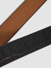 Reiss Black/Camel Madison Reversible Leather Belt - Image 4 of 6