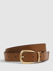 Reiss Black/Camel Madison Reversible Leather Belt - Image 5 of 6