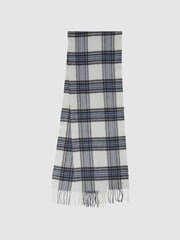 Reiss Blue Multi Novelli Wool-Cashmere Check Scarf - Image 1 of 4