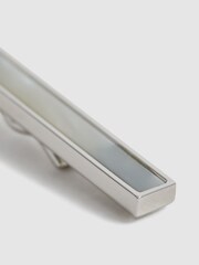 Reiss Silver/Mop Ardley Onyx Tie Bar - Image 4 of 5
