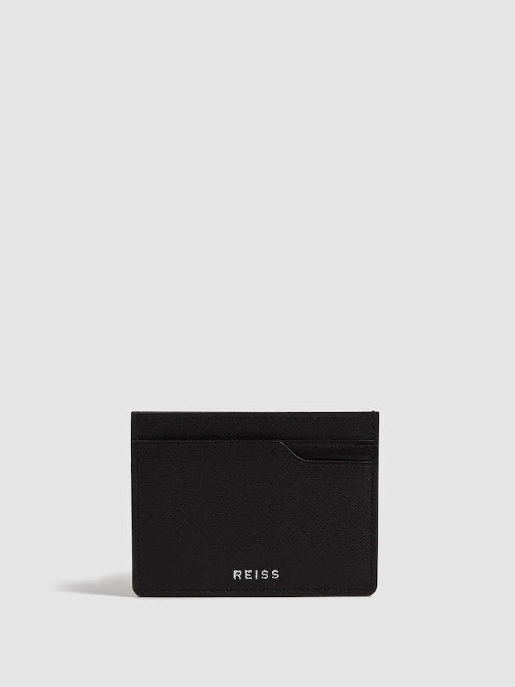 Reiss Black Cabot Leather Card Holder - Image 1 of 4