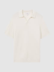Reiss Ecru Mortimer Wool Open-Collar Polo Shirt - Image 2 of 5