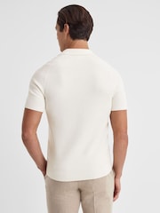 Reiss Ecru Mortimer Wool Open-Collar Polo Shirt - Image 5 of 5