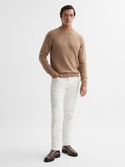 Reiss Camel Melange Avons Wool Blend Crew Neck Jumper - Image 1 of 6