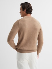 Reiss Camel Melange Avons Wool Blend Crew Neck Jumper - Image 6 of 6