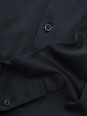Reiss Navy Viscount Slim Fit Mercerised Cotton Jersey Shirt - Image 5 of 5