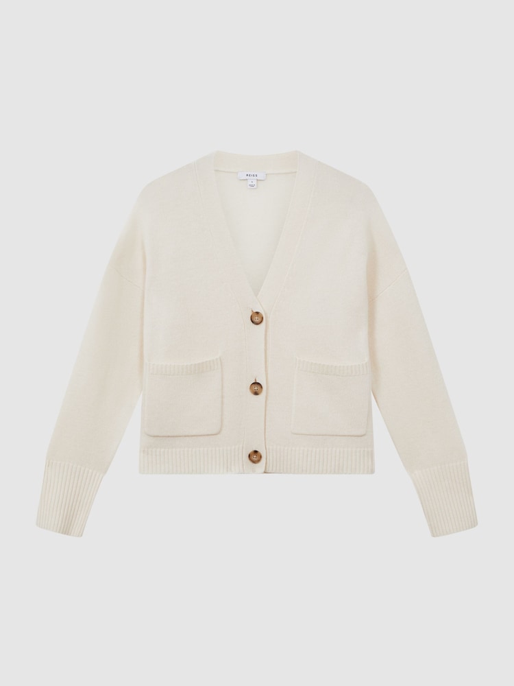 Reiss Ivory Juni Relaxed Wool-Cashmere Cardigan - Image 2 of 4
