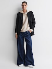 Reiss Neutral Ember Wool Blend Bouclé Hoodie - Image 3 of 5