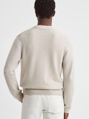 Reiss Heather Melange Kingsford Wool Blend Button-Through Cardigan - Image 5 of 6